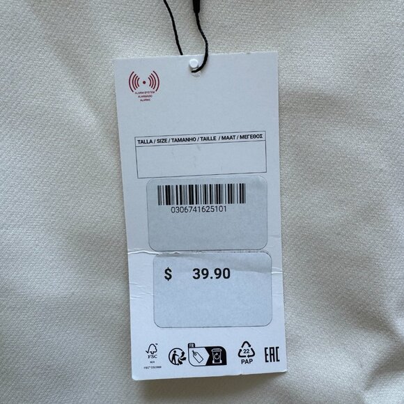 ZARA High-Waisted Skort in Oyster White Size XS New with Tags NWT 🤍 - Picture 14 of 14